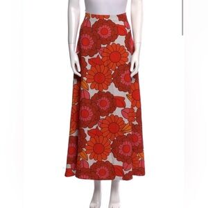 Dodo bar or Floral Red and Pink Maxi Skirt